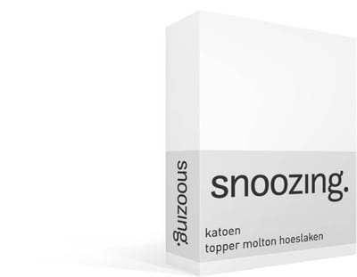 Snoozing - Katoen - Topper - Molton - Hoeslaken - Eenpersoons - 70x200 cm - Wit