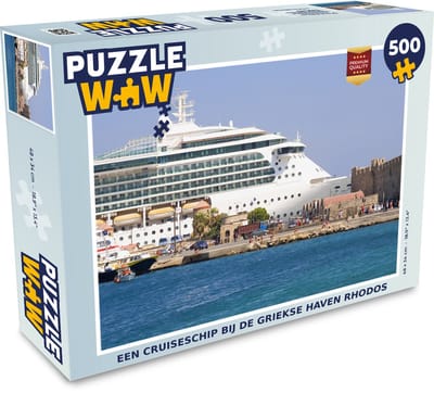 Puzzel Een cruiseschip bij de Griekse haven Rhodos - Legpuzzel - Puzzel 500 stukjes