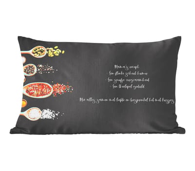 Sierkussens - Kussentjes Woonkamer - 60x40 cm - Quotes - Spreuken - Mama's recept - Mama - Keuken