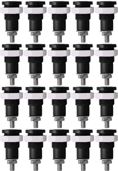 BRENZOOS - 20 Stuks Banaan Socket Jack voor Elektronica (Zwart)