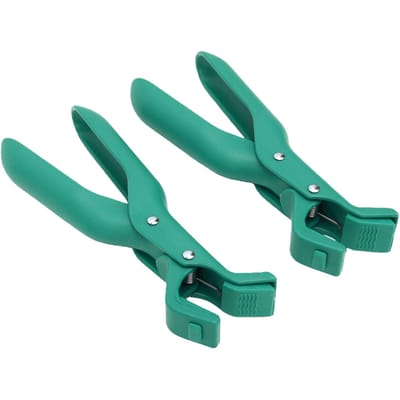 2 stuks Anti-brandwond Komklem Antislip Multifunctioneel Heet Bord Grip Tangen voor Keuken Rood groen