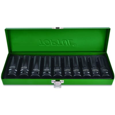 Contactdoos Satz TOPTUL 1/2 10 Stk10 11 12 13 14 17 19 21 22 24 mm lang