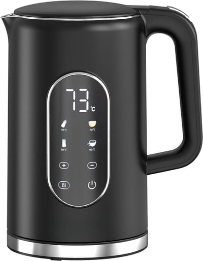 AHD® Waterkoker - Elektrische Waterkoker - Waterkoker RVS - Waterkoker Zwart - Zwart - 22cm x 16cm x 26cm