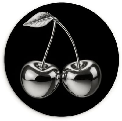 WallCircle® Wandcirkel 120x120 cm - Muurcirkel Kers - Luxueus - Metallic - Muurdecoratie woonkamer - Wanddecoratie slaapkamer - Kamer decoratie accessoires - Ronde schilderijen XXL