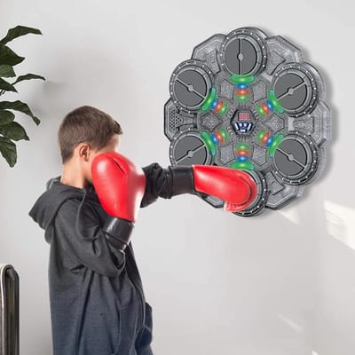 Muziek Boksmachine - Smart Trainer Fitness Apparaat - Interactieve Training - Dynamische Lichtsignalen - 35 x 35 x 8 cm