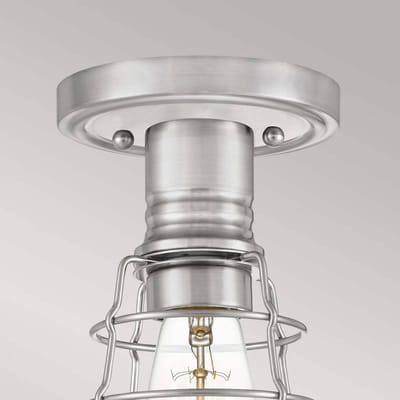 Quoizel LED Plafondlamp Mixon | 1X E27 Max 60W | Dimbaar | Brushed Nickel