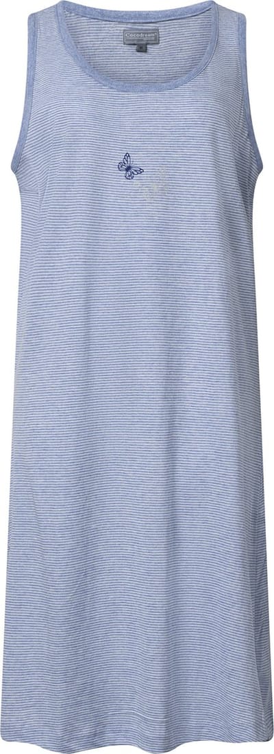 Cocodream - dames nachthemd 615610 - zonder mouw - blauw - maat S
