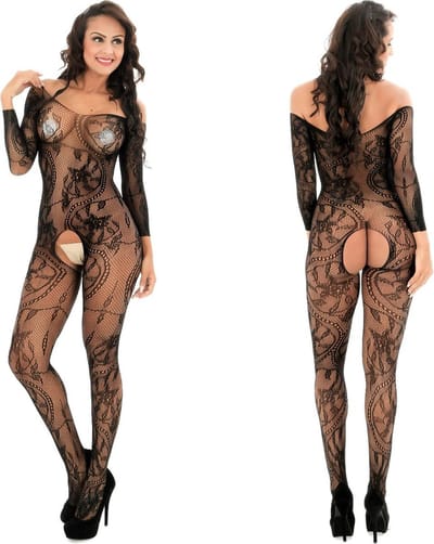 Finnacle - Verleidelijke Bodystocking - Open Kruis Catsuit