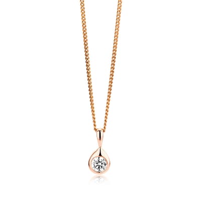 Miore Pure Collier Ketting Dames - Zilver - Verguld - Met Zirkonen - Hypoallergeen - 45 cm