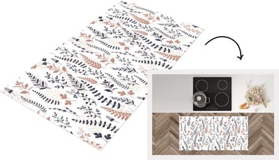 Keukenloper - Loper keuken - Bladeren - Bloemen - Design - 120x60 cm - Keukenloper vinyl