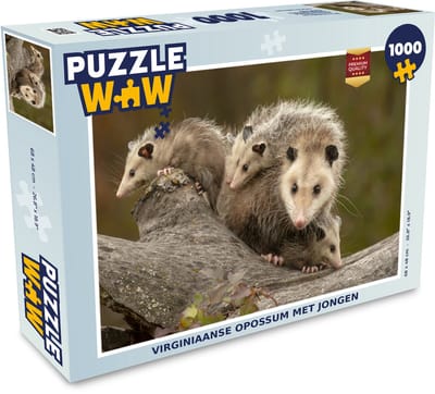 Puzzel Virginiaanse opossum met jongen - Legpuzzel - Puzzel 1000 stukjes volwassenen