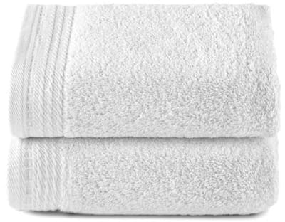SnelShoppen - Luxe Badhanddoeken Set 100 x 50 cm, 2 Stuks, 100% Katoen, 600 g/m², Sneldrogend, Wit, Perfect voor Badkamer, Sport, Camping