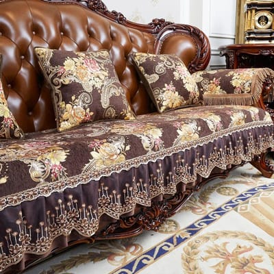 Luxe Bankhoes Jacquard Borduurwerk Zitkussen Amerikaans Huismeubilair Beschermhoes Zacht Comfortabel 1pc Armrest 65x65 cm