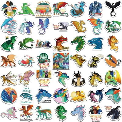 50 100 Stuks Wings Of Fire Vinyl Stickers Cartoon Thema Voor Dagboek Laptop Bagage Skateboard Decoratie blue
