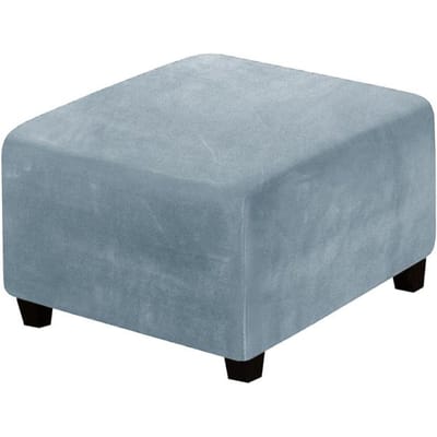 Housses de pouf carrées en tissu velours, housse de repose-pieds extensible, housse de rangement pour banc, housse de protection de meubles lavable, 3 tailles S