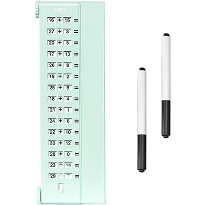 NBX – tableau d'écriture arithmétique, outil d'éducation précoce réutilisable, plaque de questions de calcul oral pour tout-petits 1 to 30 Addition & Subtraction white