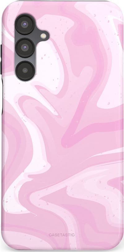 Casetastic hoesje geschikt voor Samsung Galaxy A16 - Dubbellaagse bescherming - Zoet Roze Marmer - Fashion Case - Lichtroze Wit