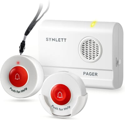 Draadloze Pager - Noodknop Systeem - Zorg Thuis - Tot 150m Bereik - 15.6 x 10 x 6.2 cm