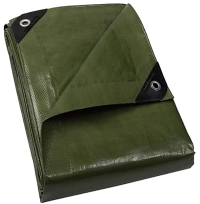 Waterdicht Afdekzeil 5x6 m met Inslagringen - Polyester 120 g/m² - UV-gestabiliseerd & Scheurvast - Groen