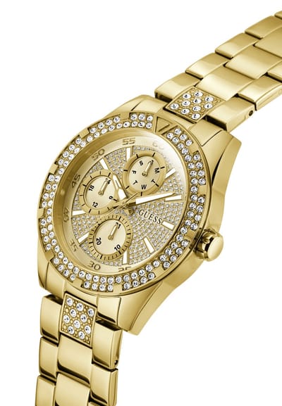 Guess Orion Quartz Analoog Horloge Goudkleurig Kast Gemaakt Van 100% Roestvrij Staal En Een Armband Van 100% Roestvrij Staal 44 GW1067G2, GW1067G3
