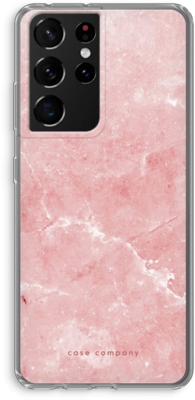 Case Company® - Hoesje geschikt voor Samsung Galaxy S21 Ultra hoesje - Roze marmer - Soft Cover Telefoonhoesje - Bescherming aan alle Kanten en Schermrand