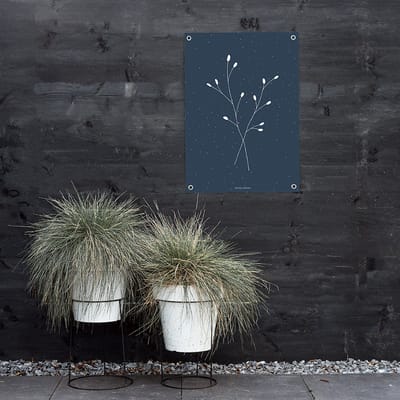 MOODZ design | Tuinposter | Buitenposter | Illustratie natuur 1 | 70 x 100 cm | Blauw