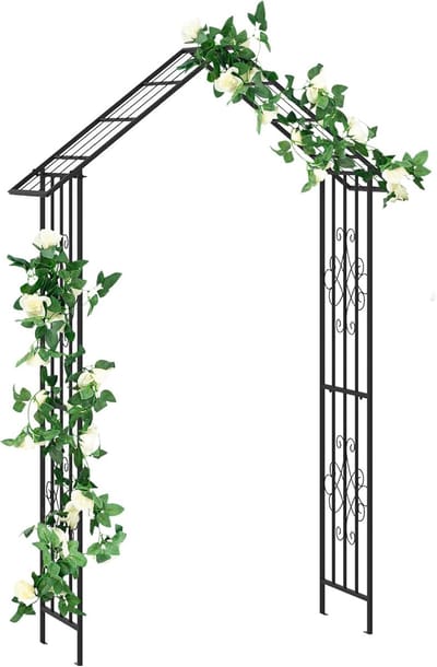 KOMFOTTEU Rozenboog - Tuinboog - Bloemenboog - metaal - voor tuin en bruiloft - 140 x 40 x 223 cm