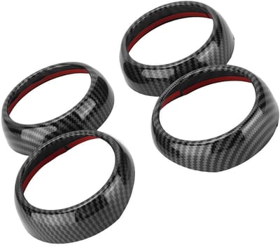 Dailygoods- Ventilatieroosters - Vervanging voor Smart Fortwo/Forfour - Hoogwaardig ABS - Koolstofvezelstijl - 4 Stuks - Duurzaam met Anti-UV-coating - Air Vent Trim