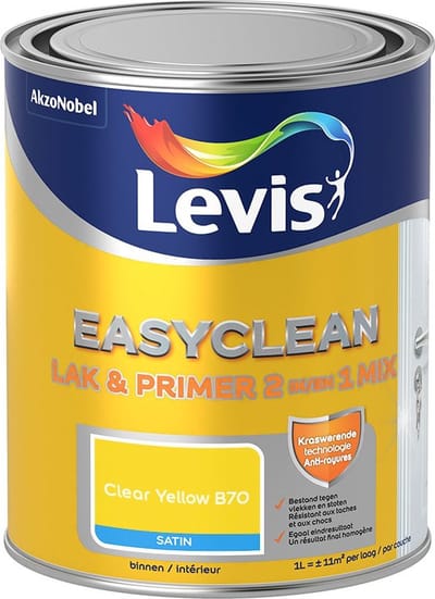 Levis - Easyclean Lak & Primer 2-In-1 Mix - Clear Yellow B70 - Mengverf - 1 L