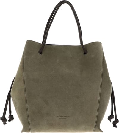 Marc O'Polo Leren Gada Shopper Dried Mint Groene