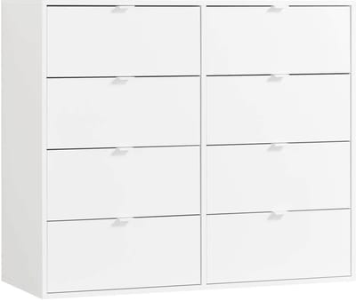 mokebo commode 'Die Stilvolle' (110x95x40cm) sideboard, voor slaapkamer, hal & kinderkamer met 8 houten lades in wit