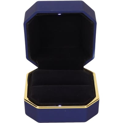 LED Licht Ringdoos Sieradendisplay Geschenkdoos Sieraden Opbergkoffer voor Verloving BruiloftGoudkleurig