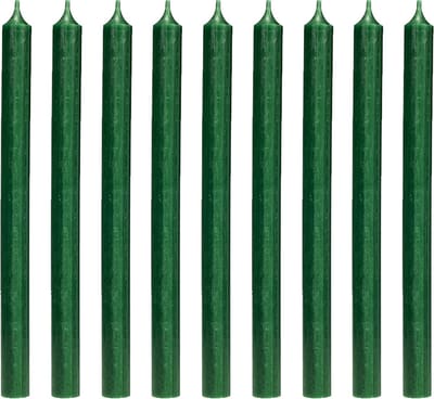 Cactula mooie lange dinerkaarsen 28 cm Groen 18 stuks | 10 branduren