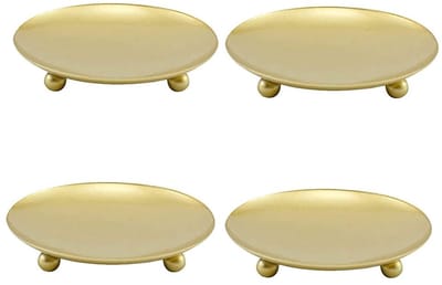 Dailygoody - Pijler kandelaars - Gouden kaarsplaten - Elegant ontwerp - 10 cm - Voor bruiloften en feesten - Decoratie voor thuis - Stijlvol accent
