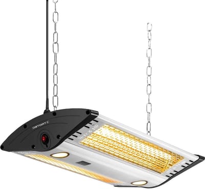 Design Plafondstraler - Infrarood Heater - Terras Verwarmen - Twee Warmtestanden - Tot 15mÂ² - Zwart