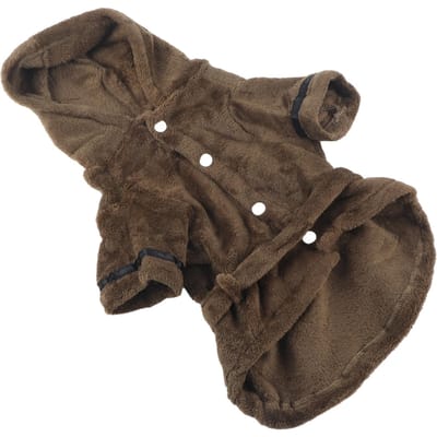 Peignoir pour animaux de compagnie Chaud Flanelle Séchage rapide Serviette de bain à capuche pour chien avec capuche pour chiot Petits chiens ChatsXL XL black