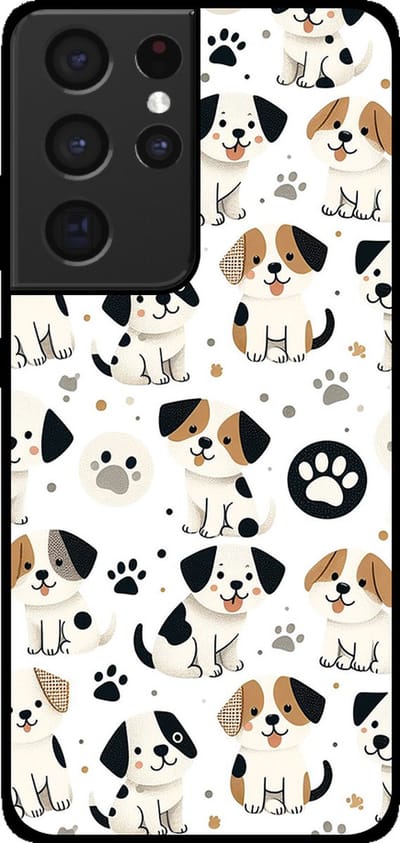 Smartphonica Telefoonhoesje voor Samsung Galaxy S21 Ultra met honden opdruk - TPU backcover case honden design geschikt voor Samsung Galaxy S21 Ultra
