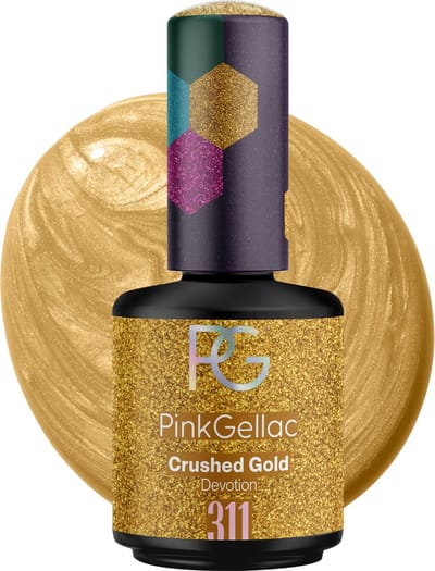 Pink Gellac Gellak - 311 Crushed Gold 15ml - Gouden Gel Nagellak - Gellac - Gel Nagels Producten