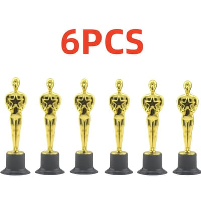 6 Stuks Beeldje Speelgoed Gouden Trofeeën Beloning Koekje Aardewerk Herbruikbare Bakdecoratie Accessoires Motiverende Kinderen Cadeau multi
