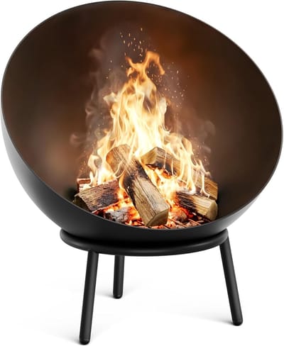 Stalen Vuurkorf - Buitenhaard Schaal - Gezellige Avonden - Kantelbaar 2-in-1 - 66 cm Diameter - Zwart
