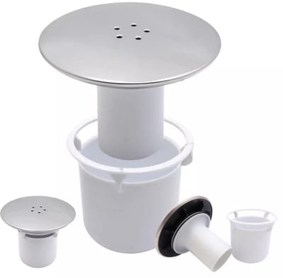 JHUBERS- Doucheafvoer Douche Drain Protector - Afvoerplug - Afvoerstop - Afvoerplug zonder overloop - Doucheafvoerkap haarvanger - Afneembare Hoes 11,5 cm
