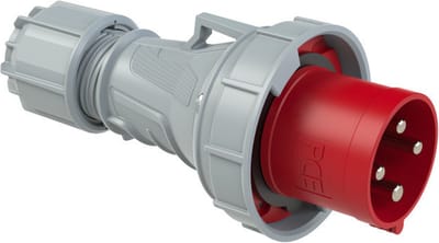 CEE - contactstoppen - 63A 4-polig - rood - IP67 met vernikkelde contacten voor corrosiebescherming