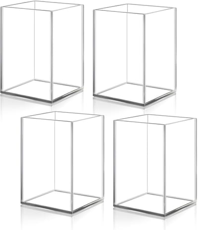 Bureau Penhouder - 4 stuks Acryl, Make Up Organizer, Transparant voor Kantoor, School, Thuis