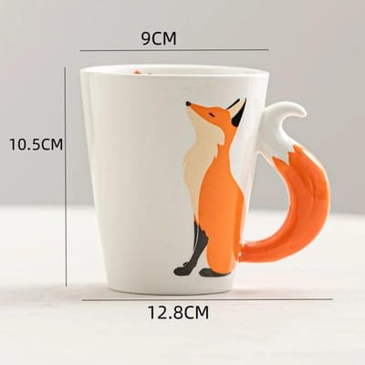 360ML Keramische Vos Mok Creatief Vosstaart Handvat Waterbeker Cartoon Dier Koffie Ontbijt Melk Mok Thuis Kantoor Waterbeker Cadeau 360ML