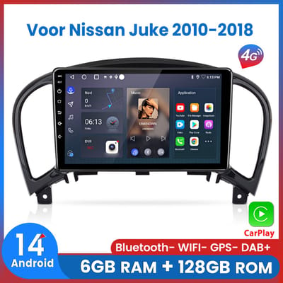 Awesafe 6GB+128GB Autoradio - Geschikt Voor Nissan Juke 2010 t/m 2018 - Draadloze Carplay Android Auto - Touchscreen - GPS Navigatie 4G WiFi - Bluetooth Radio - 8 Kern V1PRO - 2010 2011 2012 2013 2014 2015 2016 2017 2018