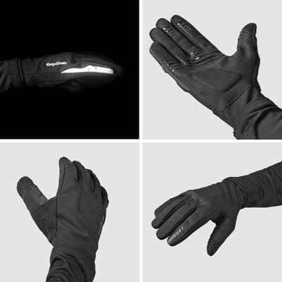 GripGrab - Hurricane 2 Winddichte Lente Herfst Fietshandschoenen Lange Vinger met Padding - Zwart - Unisex - Maat XXL