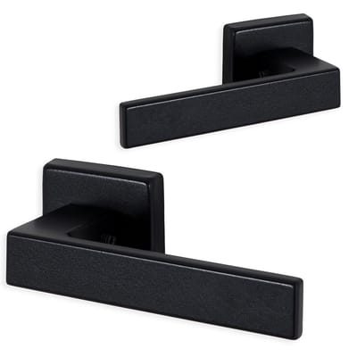 Eliot® deurklink set - deurklink op rozet - mat zwart - met terugslagveer - incl. bevestigingsmateriaal