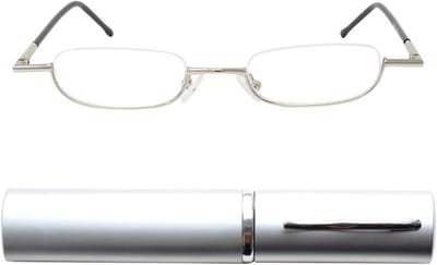 Mini Slim Reading Glasses - Metaal Half-frame, Perfect voor Mannen en Vrouwen
