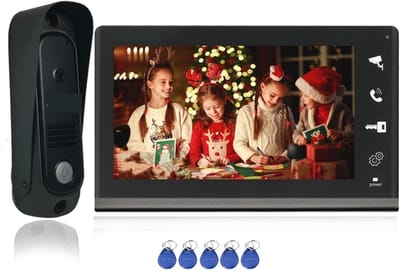 Video Deurbel Systeem - Intercom Systeem - Villa Beveiliging - RFID Toegang - 7 Inch Scherm - Zwart