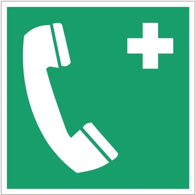 Noodtelefoon bord – E004 | gecoat dibond materiaal | 10 x 10 cm